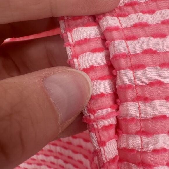 NWT Sedge Red & White Ruffle Short Suit Set Size Medium Candy Stripe Blouse - Picture 7 of 16